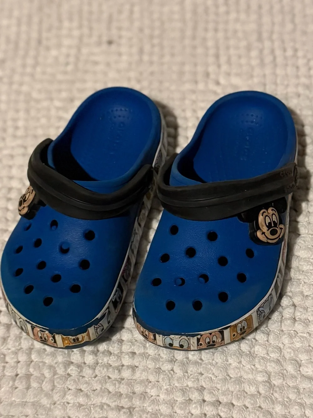Kids Blue Mickey Mouse Croc Sandals - Classic Character Slip-On